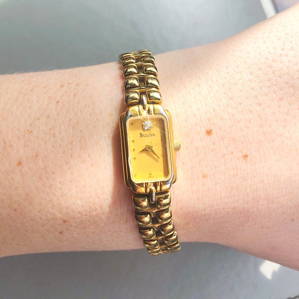 14k Gold and Diamond Bulova Watch